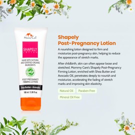 Mommy Care Shapely Post-Pregnancy Firming Lotion – Tightens Skin, Reduces Stretch Marks & Boosts Elasticity with Shea Butter & Avocado Oil, Fast-Absorbing, Vegan & Cruelty-Free, 100ml / 3.38 fl oz