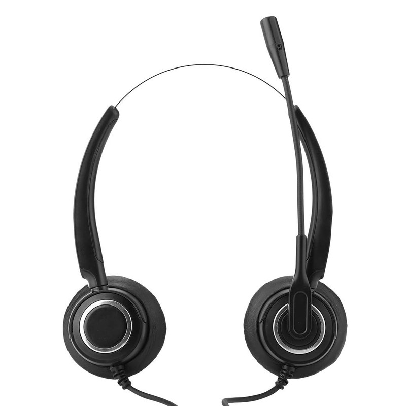 Call Center Headset, Head-Mounted Telephone Headphone RJ9 with Noise Cancelling
