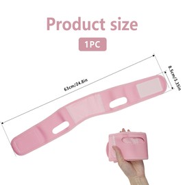 V-Linien Gesichtsmaske Rosa, Wiederverwendbare Gesichtsbandage gegen Doppelkinn, Straffende Lifting-Maske für Gesichtskonturen, Verstellbar, Hautfreundlich, Doppelkinn Entferner Damen