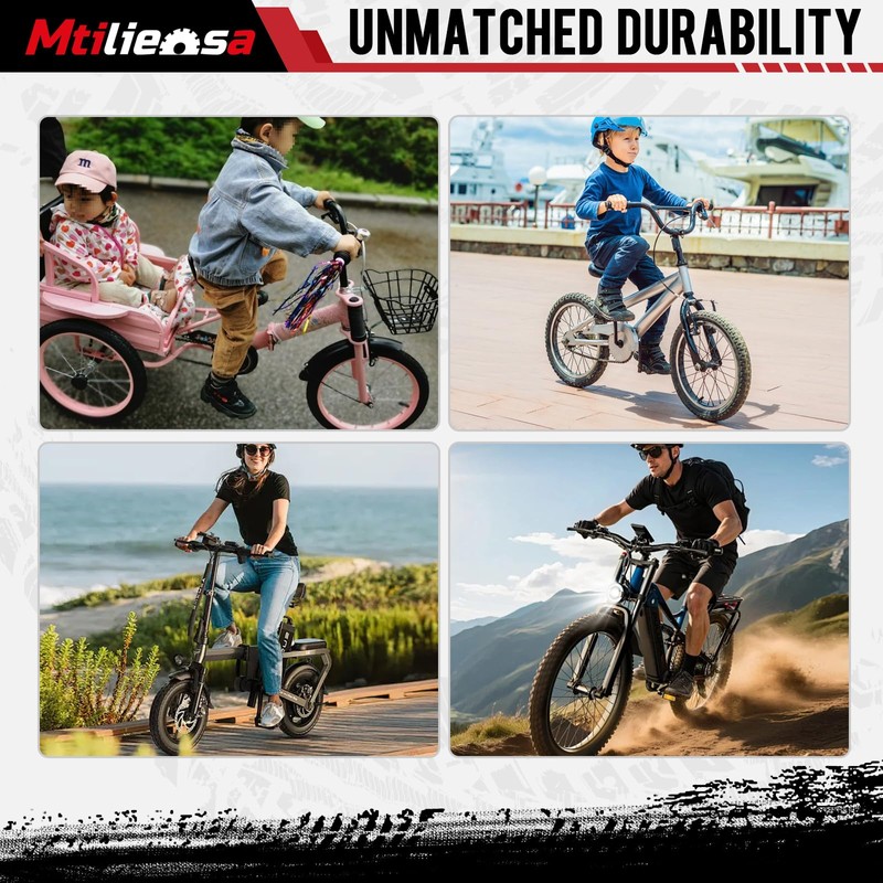 Mtilieosa 14x2.50 Ebike Tire,64-254 Tubeless Tire with PVR50 Angled Valve