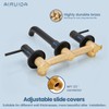 Airuida Solid Brass Widespread Wall Mount Bathroom Faucet with 360