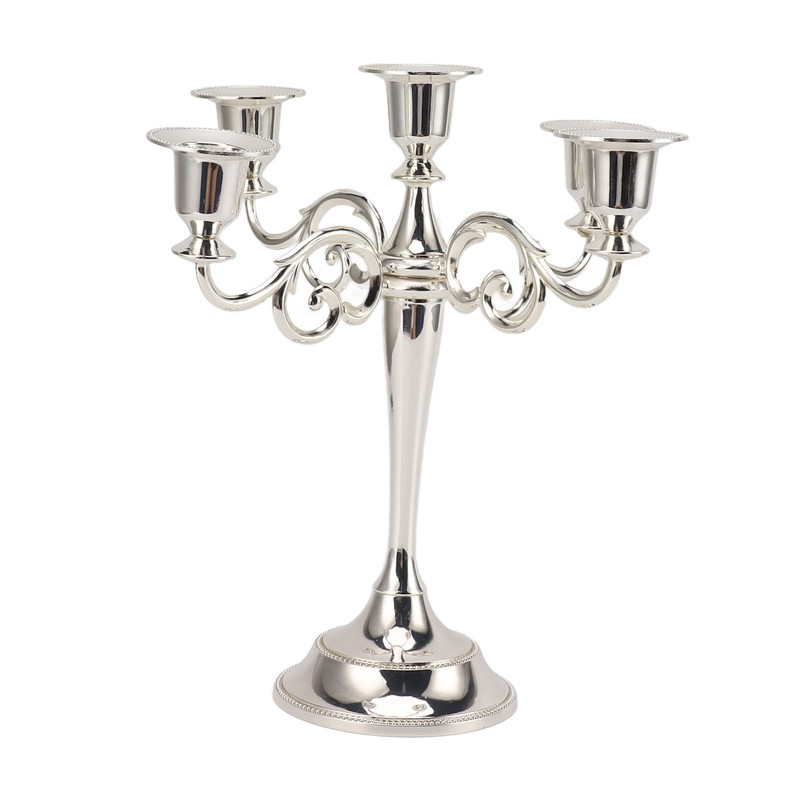 5 Arm Candlestick Holder Iron Retro Decorative Candle Holder Centerpiece