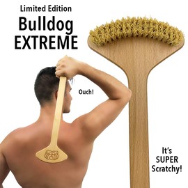 THE BULLDOG Extreme Back Scratcher, The Scratchiest Bulldog, with Extra Stiff Bristles for Serious Skin Itch Relief and Pleasure, Best Gift for Men and Women, Caution Extremely Scratchy