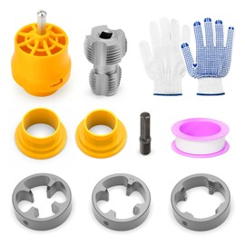 MEANLIN PVC Thread Maker Tool Set for Electric Drill, NPT Die Set, Pipe Threader Plumbing Tool with 3 Dies, 1/2", 3/4", 1", for Cutting & Pipe Threader