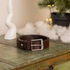 Gusti Kara Plain Leather Belt with Silver Buckle Suit Belt