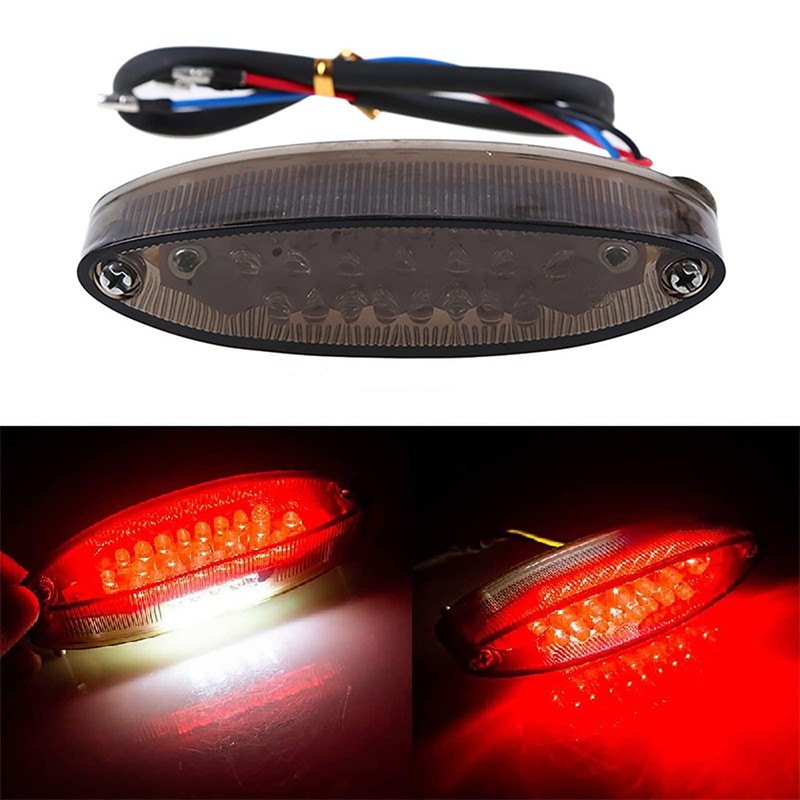 Evomosa - Luz trasera de freno universal para motocicleta, luz