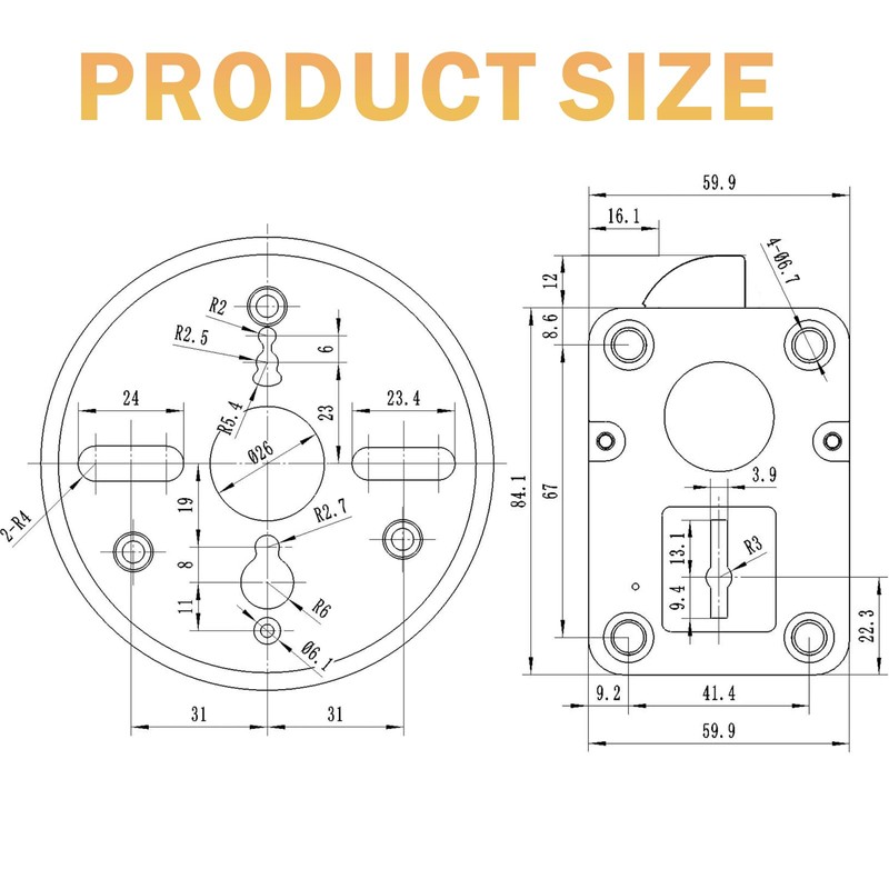 Digital Electronic Keypad Lock for Left Swing Bolt Safes, Gun