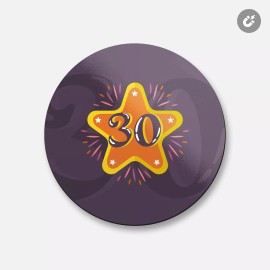 Unbranded Anniversary 30 Years Birthday Cartoon | 4'' X 4'' Round Decorative Magnet