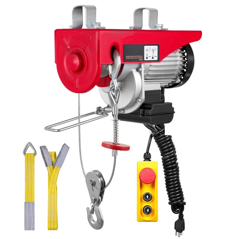 2200 Lbs 14ft Single Cable 1600W 110V Electric Hoist with