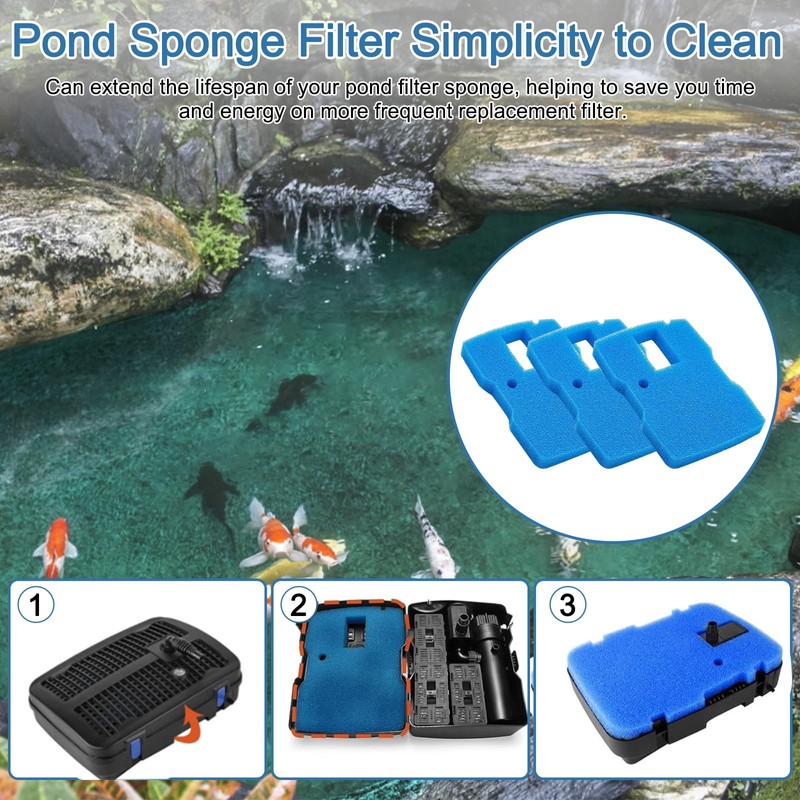 BZTT Pond Pump Filter Sponge 660 GPH Fish Pond Filter