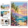 Mocsicka Beach Coastal Seaside Shower Curtain (Multicolor, 71x71 Inch)
