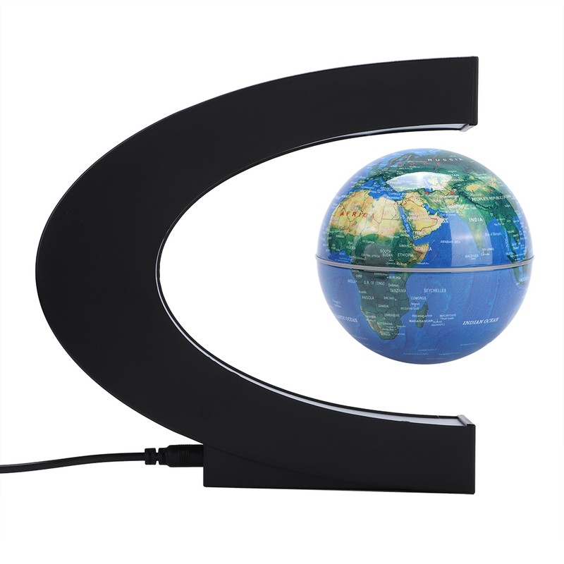3in C Shape Magnetic Levitation Floating Globe World Map Ornament