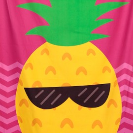 Puckator Good Vibes Only Pineapple Microfibre Beach Towel - Large Quick Drying Lightweight Thin Funny Mens Girls Beach Pool Holiday Towel Towels For Adults Womens - Vacation Accessories Essentials