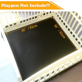 Dog Playpen Bottom for 36" Inch Pet Playpen with 4 Panels, Dog Crate Bottom Pet Tent Puppy Play Pen Bottom, Ideal for Indoor/Outdoor Use. Note: Playpen Not Included (PureBlack)