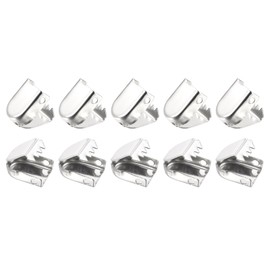 DTGN 10 mm x 7 mm (L x W) Shoelace End Caps - Pack of 100 - Suitable for Various Shoes - Stainless Steel Elastic Shoe Laces Clamp - Shiny Silver, Silver Tone