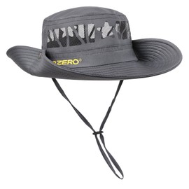 OZERO Sun Hat for Men Women: Wide Brim UV Protection Fishing Bucket Hat Lightweight Foldable for Hiking Gardening Beach Camping (UK, Alpha, One Size, Grey)