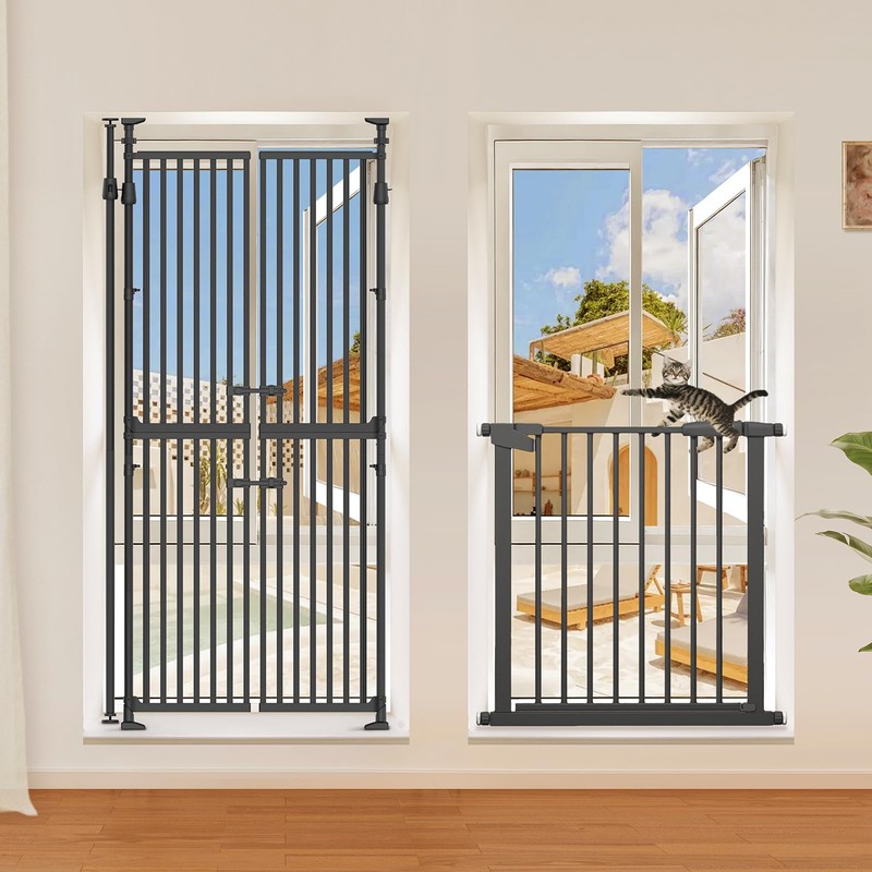 YGP Extra Tall Cat Gate,Width 33-37.8" No Drilling Pet Gate