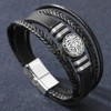 Vancy Utopia Mens Leather Bracelet with Multi-Layer Braided Leather Mens