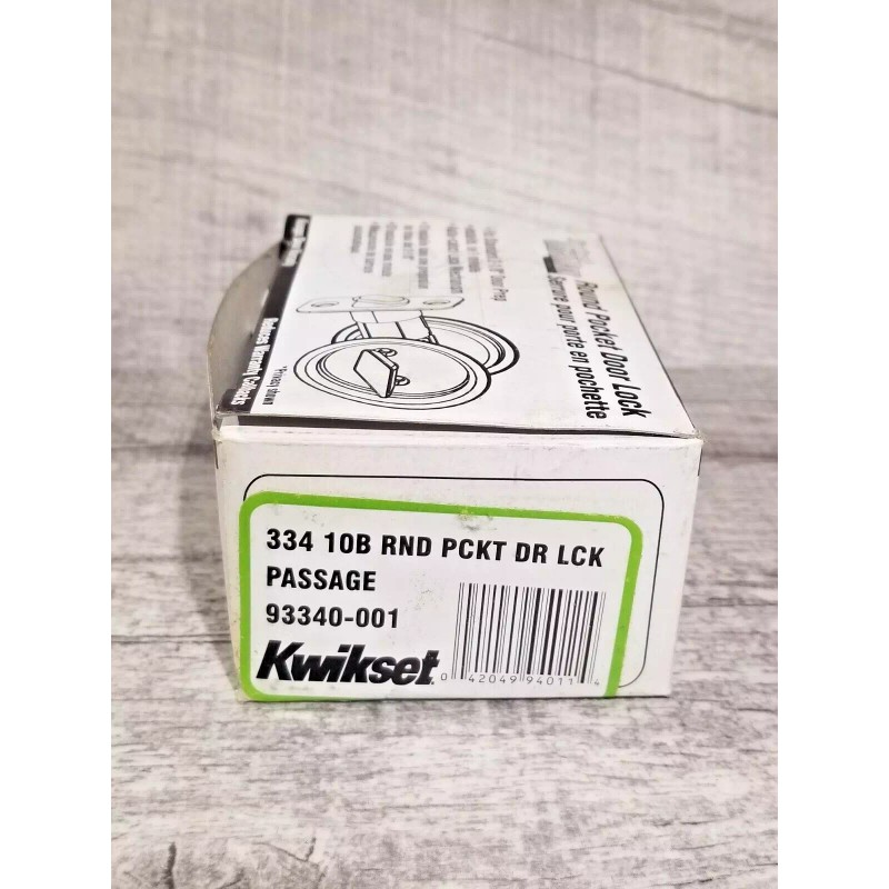 Kwikset 93340-001 Kwikset Round Pocket Door Passage Lock 334 10B
