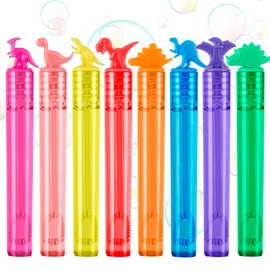 32Pack 8Colors Dinosaur Mini Bubble Wands Party Favors for Kids,Bubbles Bulk for Goody Bag Stuffers,Carnival Prizes,Classroom Prizes,Supplies for Toddlers Boys Girls