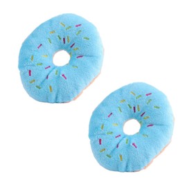 Calsgkspray 2Pcs Blue Donut Shape Plush,Pet Toy,Lovely Donut Shaped Squeaky Squeaking Sound Toy for Pet Chew Toy Squeaky Plush Dog Toy Blueberry Chew Guard Technology Dog Squeak Toys Pet Supplies