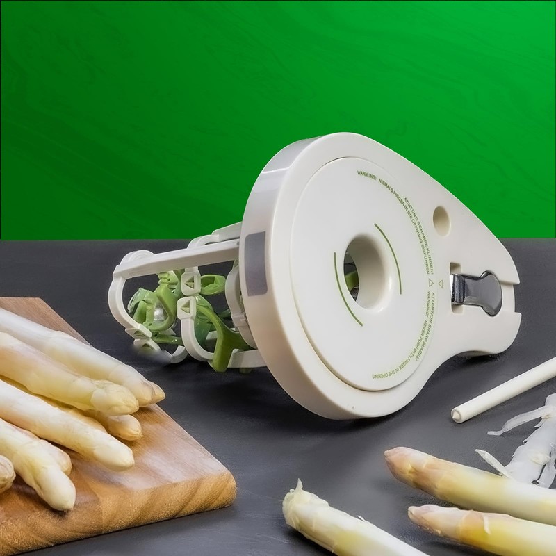 Asparagus Peeler with 6 Precision Blades, Screw Clamp & Pestle,