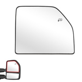 Senzeal Passenger Side Heated Upper Mirror Glass Replacement for Ford F150 2015-2020 Ford F250 F350 F450 F550 2017-2022 Tow Mirror FL3Z17K707G (Right Side)