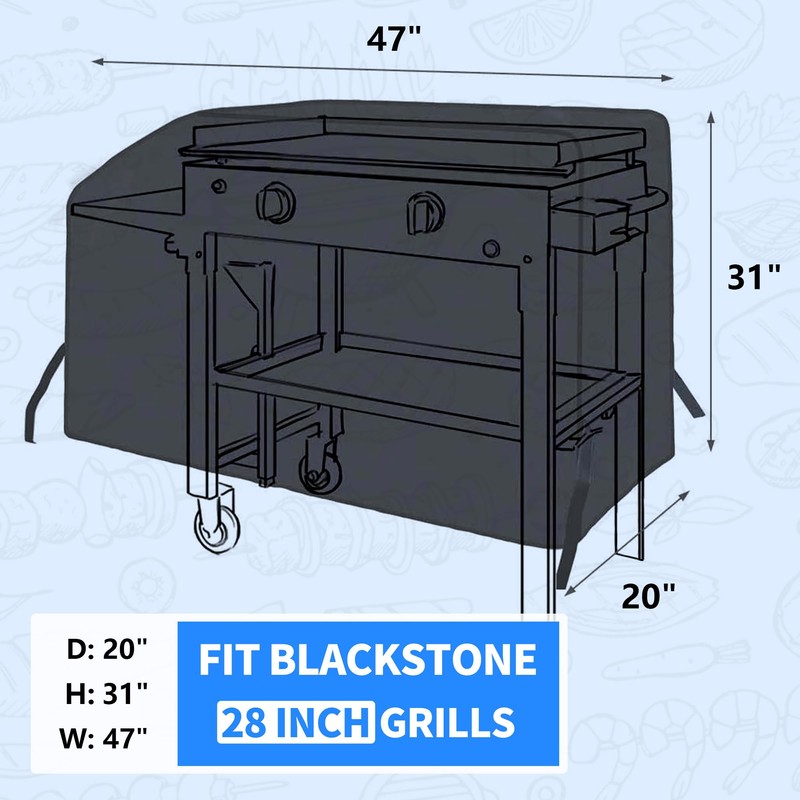 NEXCOVER Griddle Cover for Blackstone 28 Inch 2 Burner Griddle,600D