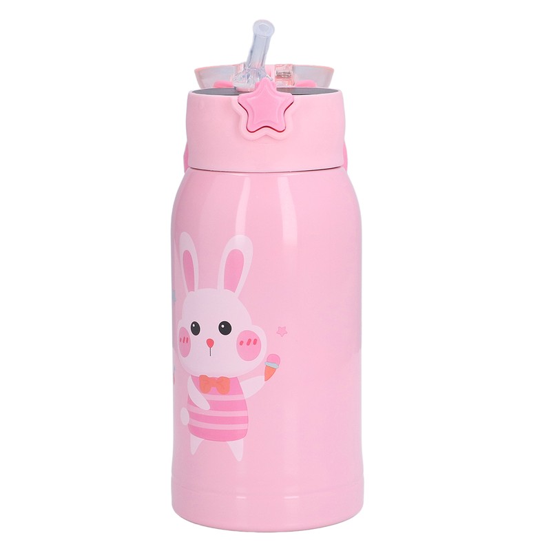 500ml Kids Stainless Steel Straw Thermal Insulation Cup Temperature Display