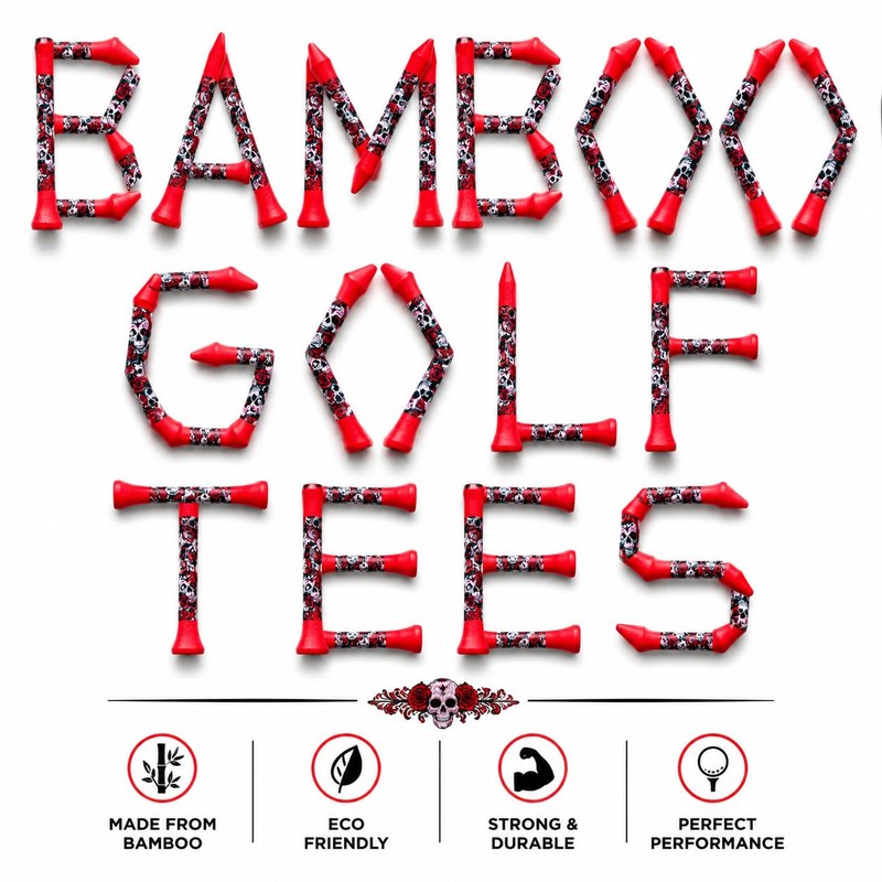 Kaluza Bamboo Golf Tees 70mm (50 Pcs) Strong Eco-Friendly Biodegradable