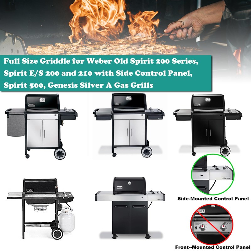 Full Size Griddle for Weber Old Spirit 200 Series, Flat