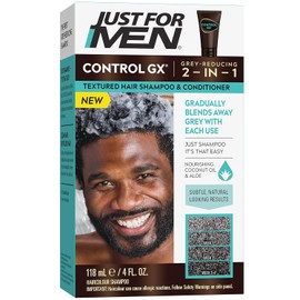 Just for Men Control GX Grey Reducing Shampoo for Textured Hair, Gradual Hair Color for Men, 4 Fl Oz (Pack of 1)