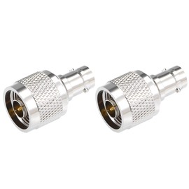 sourcing map Pack of 2 N Type Male to BNC Female Adapter Straight Coaxial HF Adapter