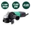 Metabo HPT Angle Grinder, 4-1/2-Inch, 5.1-Amp Motor, Small Grip Diameter,