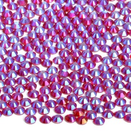 2880 piezas SS6 Siam AB Hotfix diamantes de imitación redondos con parte trasera plana de vidrio de diamantes de imitación para manualidades, uñas, cara, ropa, zapatos, bolsas, bricolaje