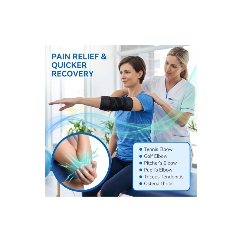 2 Pcs Men Women Elbow Splint, Adjustable Elbow Brace for