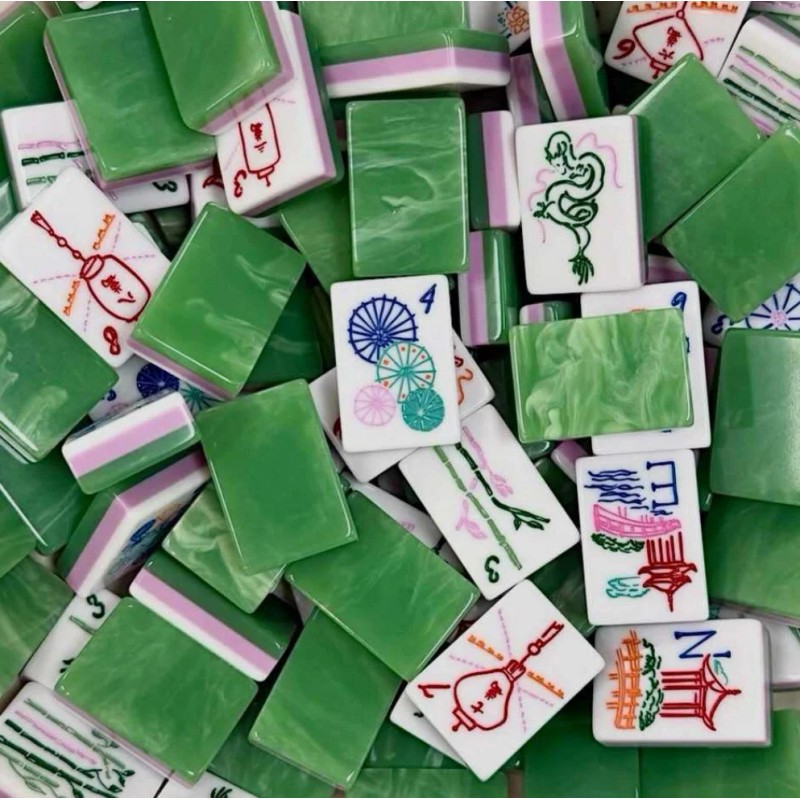,American Mahjong Set with 160 Tiles, Custom 4-Layer Mahjong Tiles,Emerald