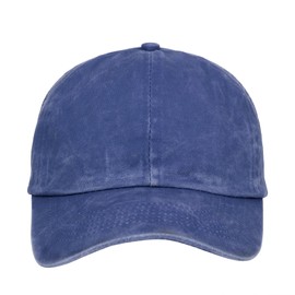 TopTie Washed Cotton Backless Ponytail Hat with High Bun Hat Pony Caps Baseball Caps for Women, blue