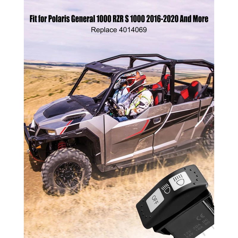QAGGUM Headlight Switch Compatible with Polaris RZR 900 1000XP RS1
