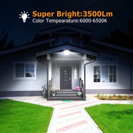 TTiiLoe 50W LED Flood Lights Outdoor, IP66 Waterproof Security Lights Fixture, 6500K Hardwired Wall Lamp, 3500Lm Ultra Thin Work Light, 120° Beam Angle LED Exterior Floodlight for Garden Yard Patio