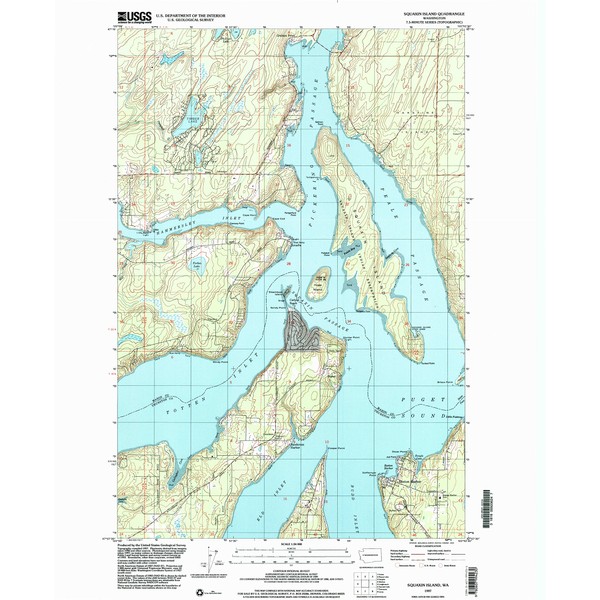 YellowMaps Squaxin Island WA topo map, 1:24000 Scale, 7.5 X