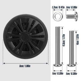 Domiella 8 PCs 2.17in / 55mm Luggage Wheels Replacement, Smooth Swivel Caster Wheels, Wear-Resistant Rubber Suitcase Trolley Wheels Repair Kit, A38