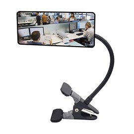 Orifort Glass Clip On Security Cubicle Mirror, 6.69" x 2.95" Personal Safety and Security Office Desk Rear View Monitors Convex Mirror with Frame (Rectangle)