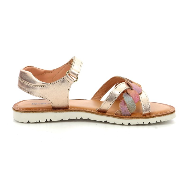 Kickers Girls' Betty Sandal, Fluo Yellow Silver 72