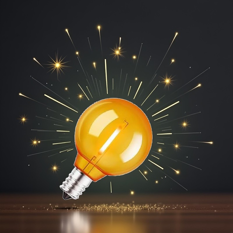 loedis 5 Pack Yellow G40 LED Christmas Replacement Light Bulbs,