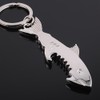 Shark Bottle Top Opener Keyring, 8.8 cm Metal Alloy, Silver