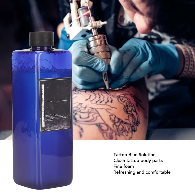 Tattoo Blue Solution Professional Gentle Refreshing Tattoo Care Cleaning Blue