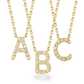 Ross-Simons Diamond-Accented C Initial Necklace in 18kt Gold Over Sterling. 16 inches