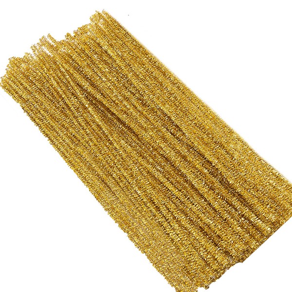Yellow Pipe Cleaners, 100PCS Glitter Pipe Cleaners for Craft, Chenille
