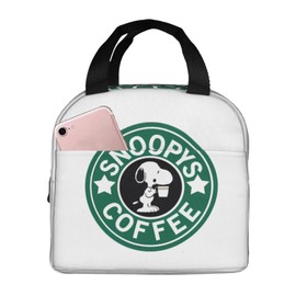 HTSW Bento Box, Men's, Snoopy, Cute, Insulated Lunch Box, Cold Insulated Bag, Lunch Box, For Work or School, Travel, Outdoors, Unisex